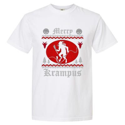 Merry Krampus Christmas Xmas Horror Ugly Sweater Evil Pajama Gift Garment-Dyed Heavyweight T-Shirt