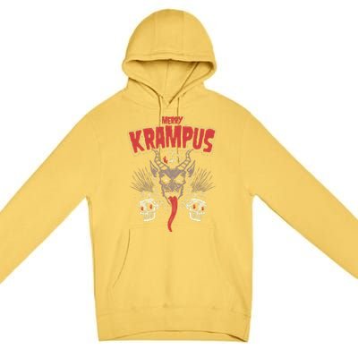 Merry Krampus Christmas Psychobilly Horror Premium Pullover Hoodie