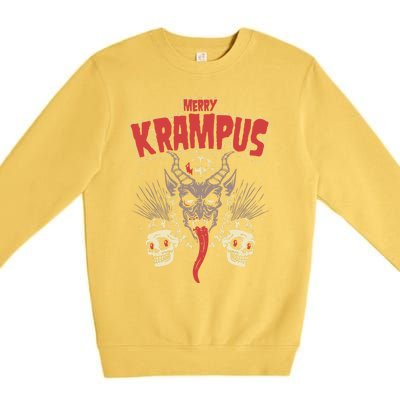 Merry Krampus Christmas Psychobilly Horror Premium Crewneck Sweatshirt