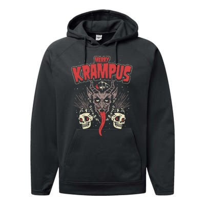 Merry Krampus Christmas Psychobilly Horror Performance Fleece Hoodie