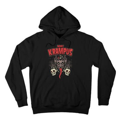 Merry Krampus Christmas Psychobilly Horror Tall Hoodie