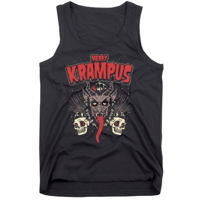 Merry Krampus Christmas Psychobilly Horror Tank Top