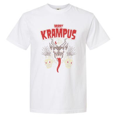 Merry Krampus Christmas Psychobilly Horror Garment-Dyed Heavyweight T-Shirt