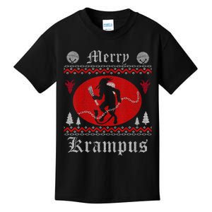 Merry Krampus Christmas Xmas Horror Ugly Sweater Evil Pajama Long Sleeve Kids T-Shirt