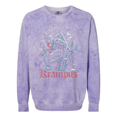 Merry Krampus Christmas Xmas Horror Ugly Sweater Evil Pajama  Colorblast Crewneck Sweatshirt