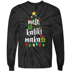 Mele kalikimaka Christmas Hawaiian Xmas Tie-Dye Long Sleeve Shirt