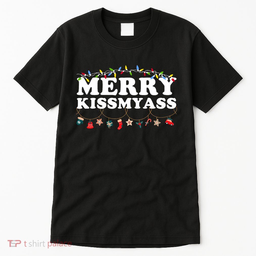 Merry Kissmyass Christmas Lights Sarcastic Xmas Funny Pajama Tall T-Shirt