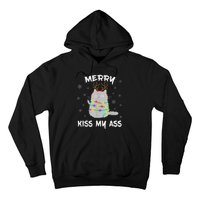 Merry KissMyAss Christmas Theme Cat Lovers Gift for Cat Mum Hoodie