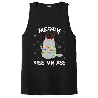 Merry KissMyAss Christmas Theme Cat Lovers Gift for Cat Mum PosiCharge Competitor Tank