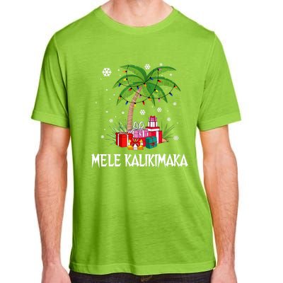 Mele Kalikimaka Christmas Lights Palm Tree Hawaiian Xmas Gift Adult ChromaSoft Performance T-Shirt