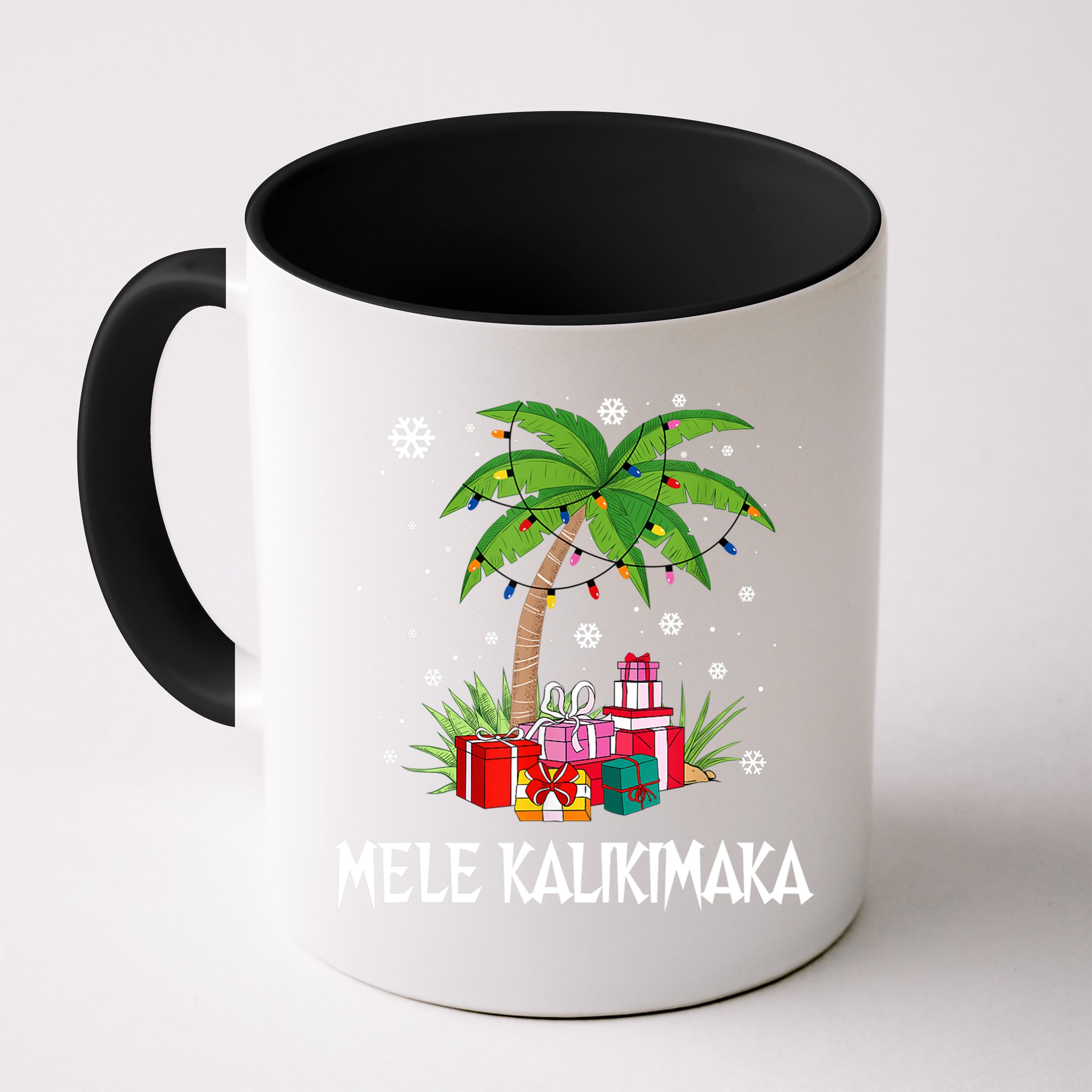 Mele Kalikimaka Christmas Lights Palm Tree Hawaiian Xmas Gift Mug