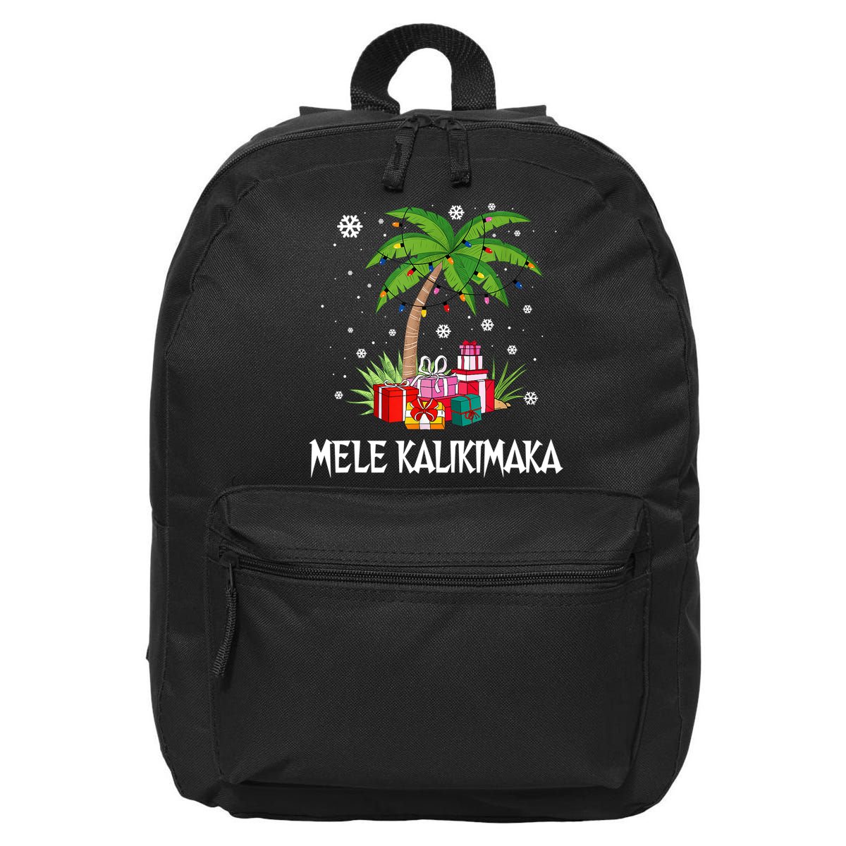 Mele Kalikimaka Christmas Lights Palm Tree Hawaiian Xmas Gift 16 in Basic Backpack