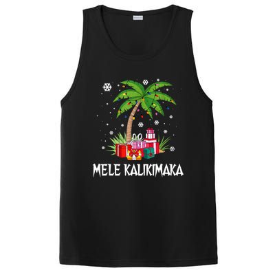 Mele Kalikimaka Christmas Lights Palm Tree Hawaiian Xmas Gift PosiCharge Competitor Tank