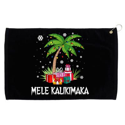 Mele Kalikimaka Christmas Lights Palm Tree Hawaiian Xmas Gift Grommeted Golf Towel