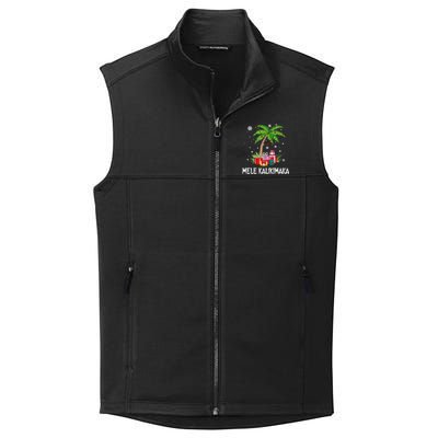 Mele Kalikimaka Christmas Lights Palm Tree Hawaiian Xmas Gift Collective Smooth Fleece Vest