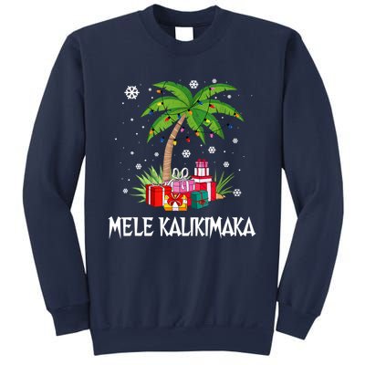 Mele Kalikimaka Christmas Lights Palm Tree Hawaiian Xmas Gift Sweatshirt