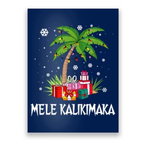 Mele Kalikimaka Christmas Lights Palm Tree Hawaiian Xmas Gift Poster