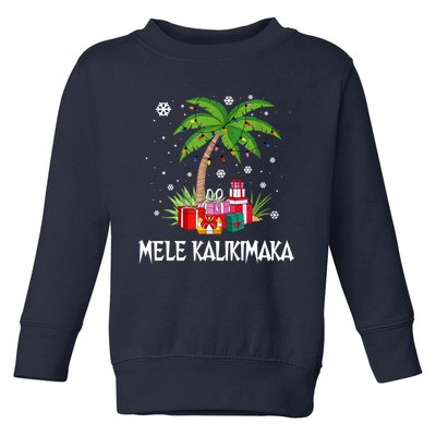 Mele Kalikimaka Christmas Lights Palm Tree Hawaiian Xmas Gift Toddler Sweatshirt