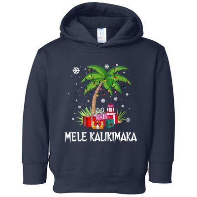 Mele Kalikimaka Christmas Lights Palm Tree Hawaiian Xmas Gift Toddler Hoodie