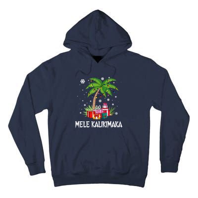 Mele Kalikimaka Christmas Lights Palm Tree Hawaiian Xmas Gift Tall Hoodie