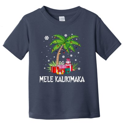 Mele Kalikimaka Christmas Lights Palm Tree Hawaiian Xmas Gift Toddler T-Shirt