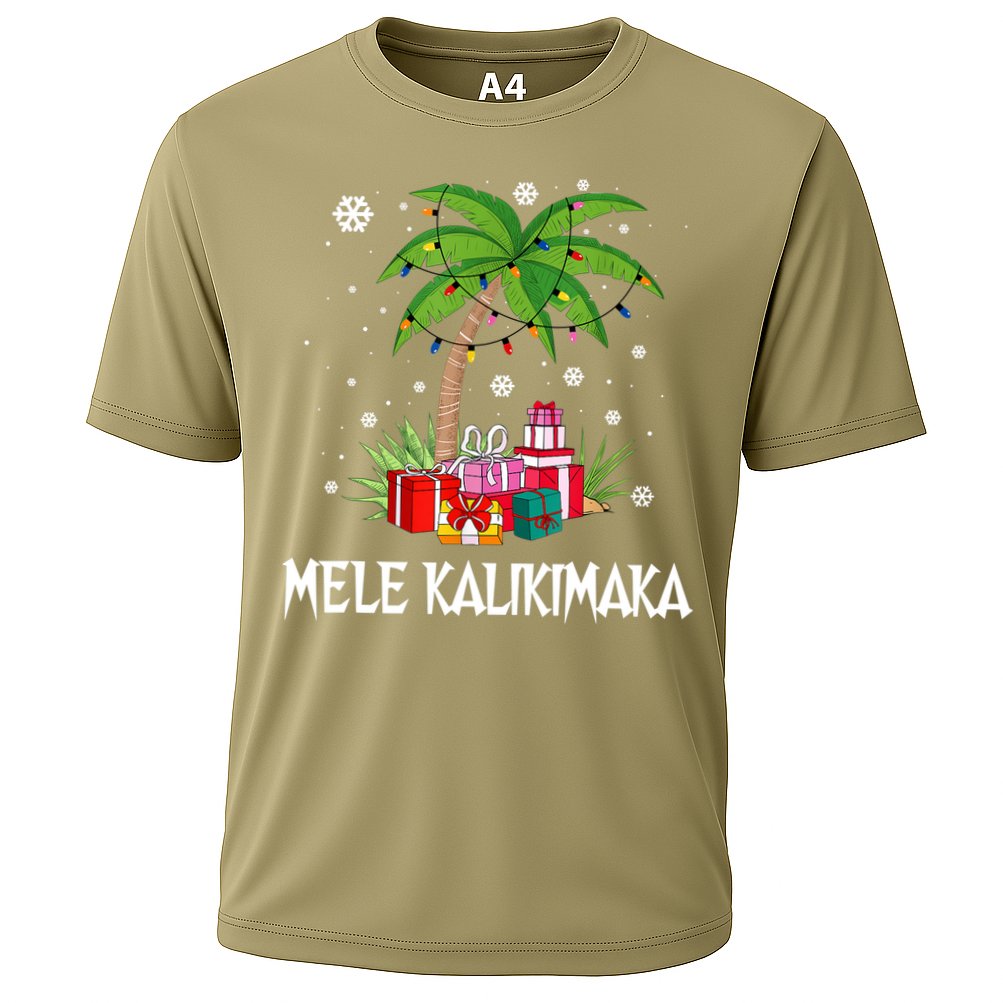 Mele Kalikimaka Christmas Lights Palm Tree Hawaiian Xmas Gift Performance Shirt