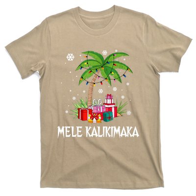 Mele Kalikimaka Christmas Lights Palm Tree Hawaiian Xmas Gift T-Shirt