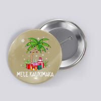 Mele Kalikimaka Christmas Lights Palm Tree Hawaiian Xmas Gift Button