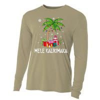 Mele Kalikimaka Christmas Lights Palm Tree Hawaiian Xmas Gift Cooling Performance Long Sleeve Crew