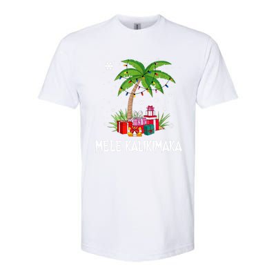 Mele Kalikimaka Christmas Lights Palm Tree Hawaiian Xmas Gift Softstyle CVC T-Shirt