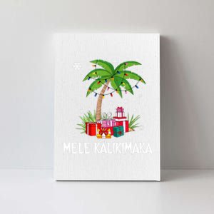 Mele Kalikimaka Christmas Lights Palm Tree Hawaiian Xmas Gift Canvas