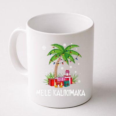 Mele Kalikimaka Christmas Lights Palm Tree Hawaiian Xmas Gift Coffee Mug