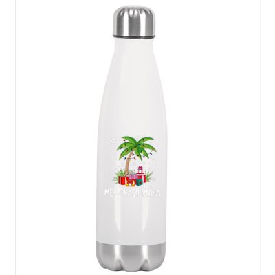 Mele Kalikimaka Christmas Lights Palm Tree Hawaiian Xmas Gift Stainless Steel Insulated Water Bottle