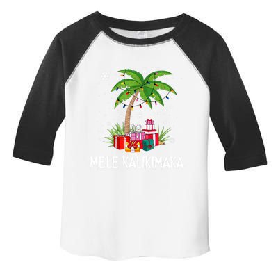 Mele Kalikimaka Christmas Lights Palm Tree Hawaiian Xmas Gift Toddler Fine Jersey T-Shirt