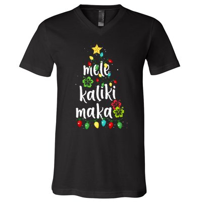 Mele kalikimaka Christmas Hawaiian Xmas V-Neck T-Shirt