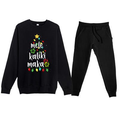 Mele kalikimaka Christmas Hawaiian Xmas Premium Crewneck Sweatsuit Set