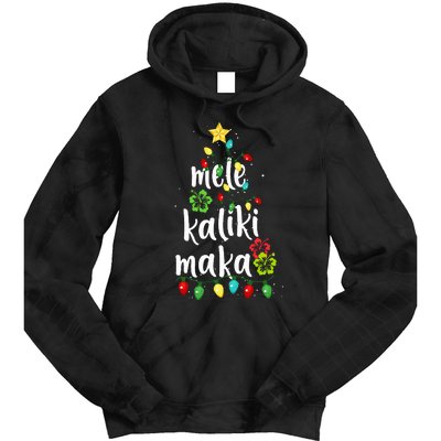 Mele kalikimaka Christmas Hawaiian Xmas Tie Dye Hoodie