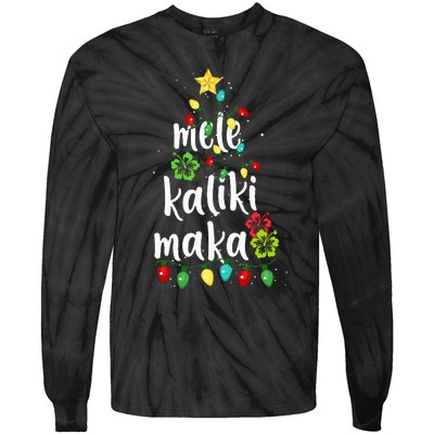 Mele kalikimaka Christmas Hawaiian Xmas Tie-Dye Long Sleeve Shirt