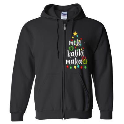 Mele kalikimaka Christmas Hawaiian Xmas Full Zip Hoodie