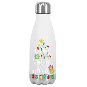 Mele kalikimaka Christmas Hawaiian Xmas Stainless Steel Insulated Water Bottle