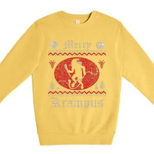 Merry Krampus Christmas Xmas Horror Ugly Sweater Evil Pajama Premium Crewneck Sweatshirt