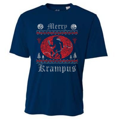 Merry Krampus Christmas Xmas Horror Ugly Sweater Evil Pajama Cooling Performance Crew T-Shirt