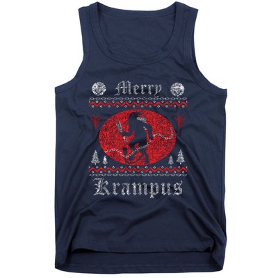 Merry Krampus Christmas Xmas Horror Ugly Sweater Evil Pajama Tank Top