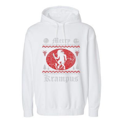 Merry Krampus Christmas Xmas Horror Ugly Sweater Evil Pajama Garment-Dyed Fleece Hoodie