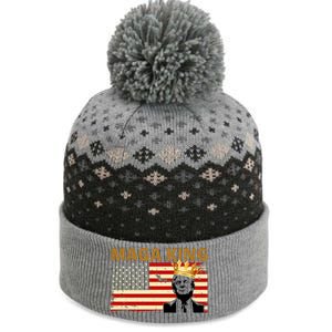 MAGA King Donald Trump Usa Flag The Baniff Cuffed Pom Beanie