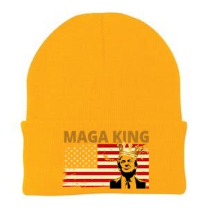 MAGA King Donald Trump Usa Flag Knit Cap Winter Beanie