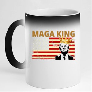 MAGA King Donald Trump Usa Flag 11oz Black Color Changing Mug