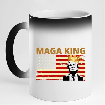 MAGA King Donald Trump Usa Flag 11oz Black Color Changing Mug