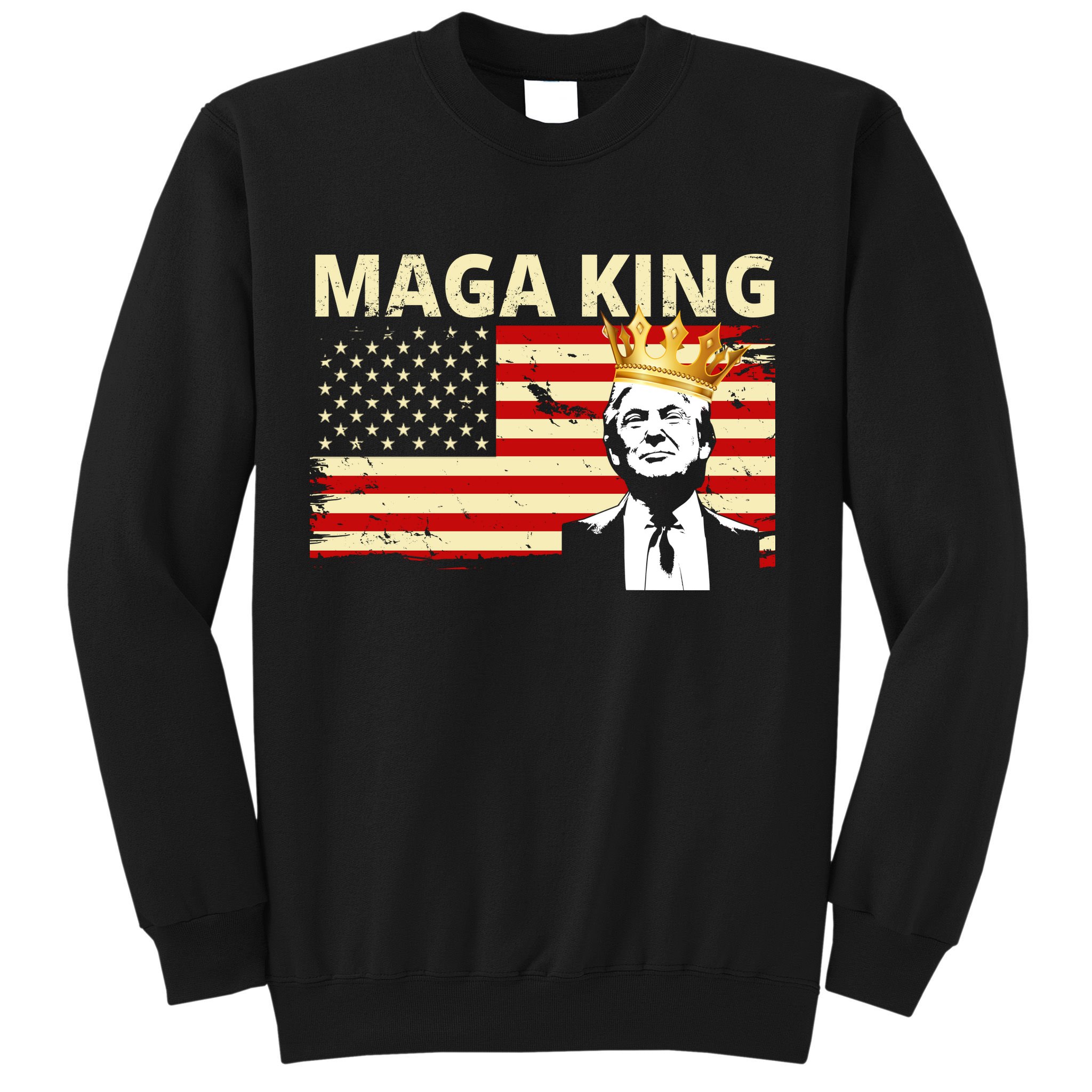 MAGA King Donald Trump Usa Flag Sweatshirt