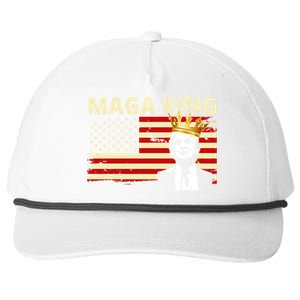 MAGA King Donald Trump Usa Flag Snapback Five-Panel Rope Hat